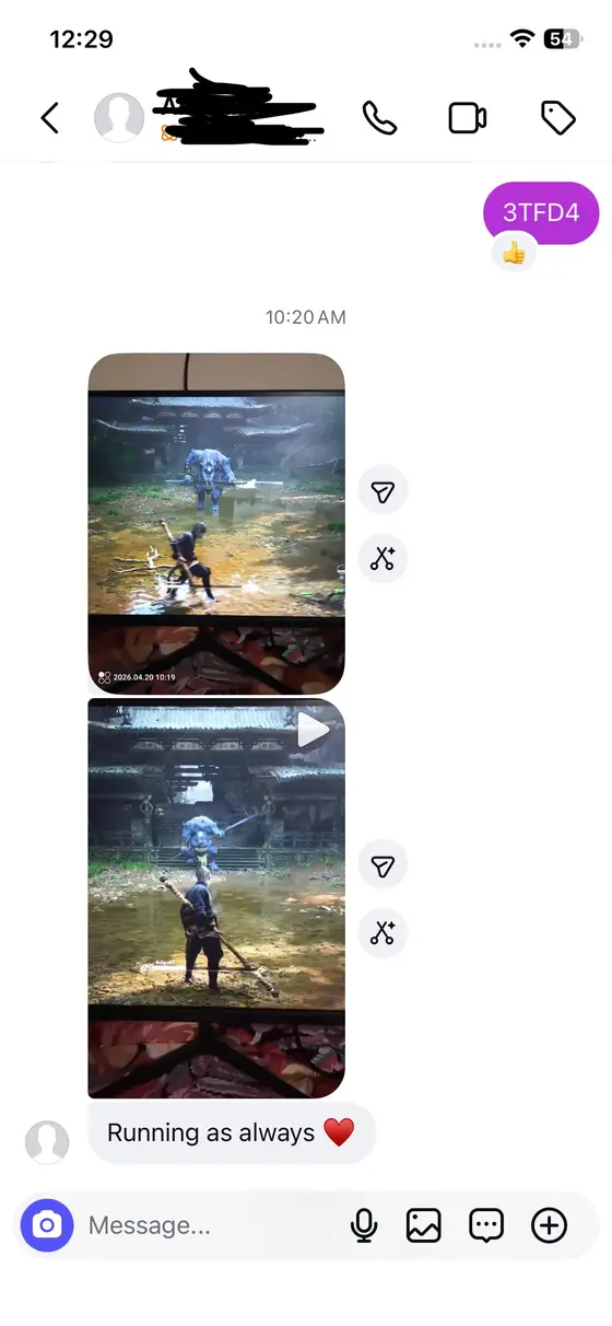 Instagram chat — Black Myth: Wukong gameplay, “Running as always”